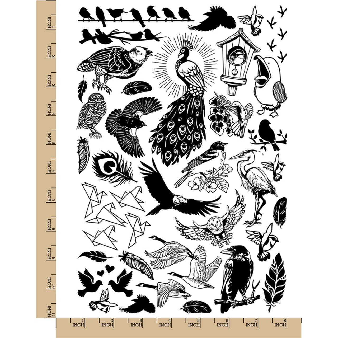 Birds Feathers Hawks Ravens Temporary Tattoo Water Resistant Fake Body Art Set Collection